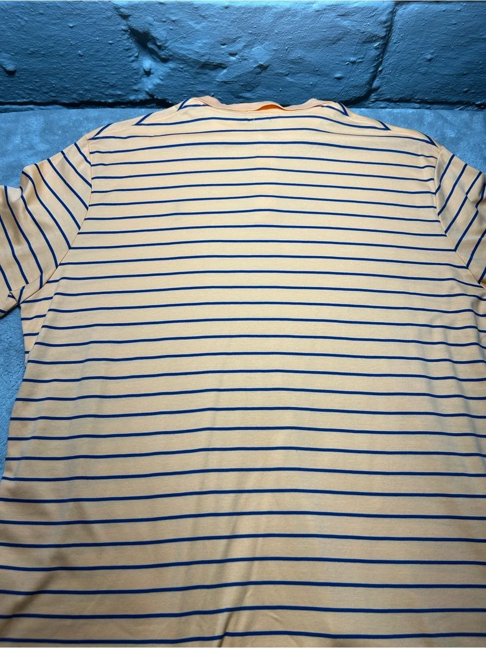 Polo Ralph Lauren Classic Fit Striped Polo Shirt Orange Blue XXL